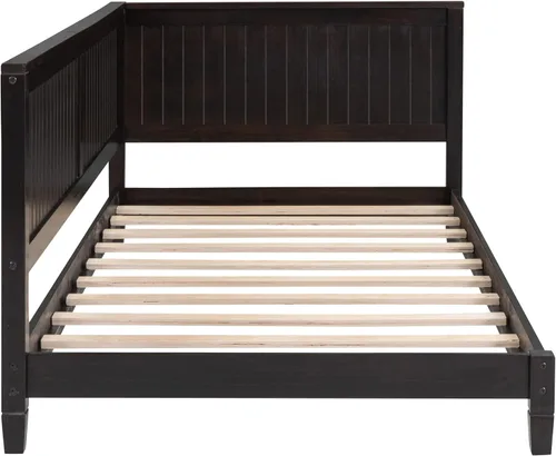 Vista 8 de Sofá cama de madera de diseño clásico, sofá cama, cama de plataforma, tamaño individual con salud y comodidad para dormitorio, estudio, sala