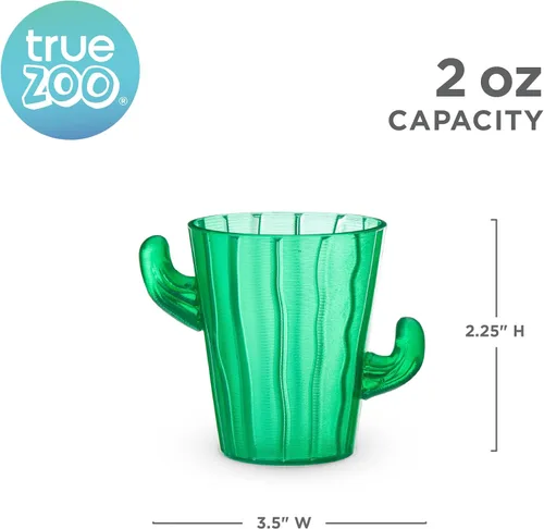 Vista 3 de TrueZoo - Vasos de chupito de cactus para whisky, vodka, tequila, bourbon, despedida de soltero y despedida de soltera, utensilios de bar