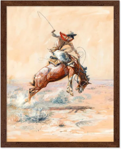 Vista 58 de Poster Master Póster vintage de The Lookout, estampado retro de vaquero, arte occidental, arte del salvaje oeste, arte de equitación, regalo