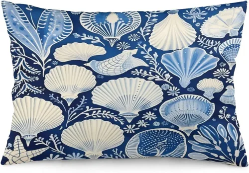 Vista 15 de Funda de almohada divertida de calavera de Halloween de 12 x 20 pulgadas, funda de almohada rústica de Halloween con cremallera oculta, suave