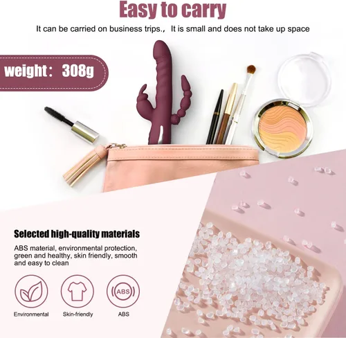 Vista 5 de Vibrador de conejo de empuje para el punto G, estimulador de consolador anal del clítoris, juguetes sexuales para adultos, 10 potentes velocidades