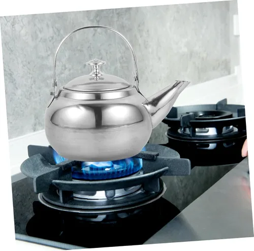 Vista 2 de Hervidor de té para estufa de acero inoxidable, silbido, resistente al desgaste, suministros para el hogar