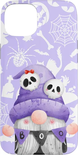 Vista 9 de iPhone 16 Boo Gnome Halloween Purple Spooky Creepy Cute Watercolor Case