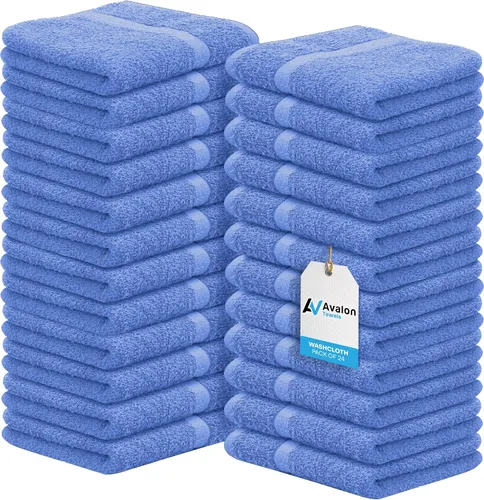 Vista 17 de Avalon Towels Wash Cloths for Showering 24 Pack Face Towels 100% Cotton Baby Pink Washcloths 12x12 Wash Rags, Facial Towel, Fingertip Towel,Bath Rags