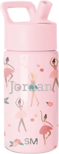 Vista 26 de Simple Modern - Botella de agua para niños y vaso para niños pequeños, 14 onzas, lazos Insulated Stainless Steel Toddler Water Bottle, Kids