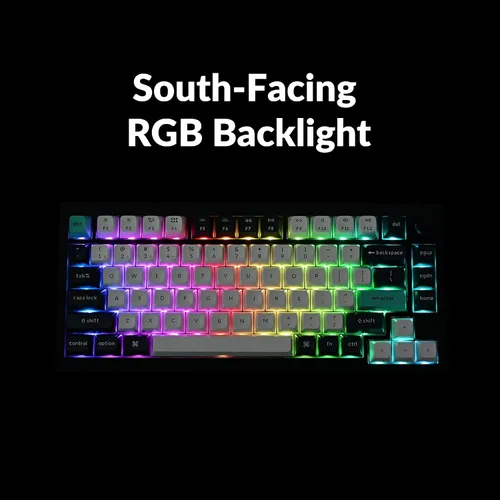Vista 6 de Keychron Q1 Max RGB QMKVIA Teclado mecánico personalizado, perilla programable de metal completo intercambiable en caliente con interruptor rojo