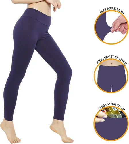 Vista 2 de Leggings Women High Waisted Tummy Control Squat Proof Best Workout Buttery Soft Pant