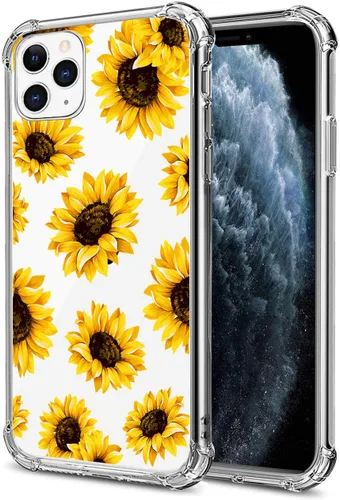 Vista 128 de Funda transparente de girasol compatible con iPhone SE 2022 SE 2020 7 8, funda trasera floral para niñas y mujeres, funda protectora transparente
