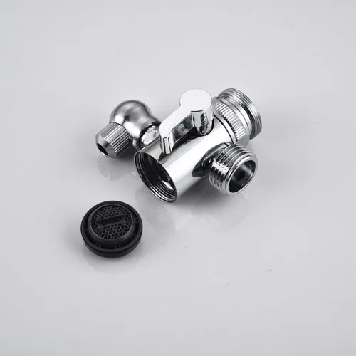 Vista 5 de Juego de accesorios de rociador de manguera para fregadero de grifo, cabezal rociador de ducha con válvula desviadora, piezas de repuesto, adaptador