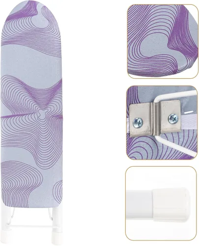 Vista 2 de Tabla de planchar pequeña de mesa con cubierta resistente al calor, alfombrilla de planchar portátil para mangas y ropa, compacta y ligera