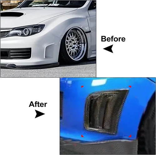 Vista 9 de Kit de cubierta de ventilación de aire lateral para parachoques delantero para Subaru STI WRX GRB Wagon 2008-2014 2011