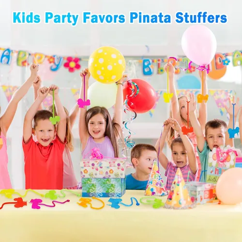Vista 7 de Sticky Hands a Granel 36 Piezas Favores de Fiesta de Tractores y Autos para Niños Juguetes de Mano Pegajosa Elástica con Forma de Tractores Rellenos