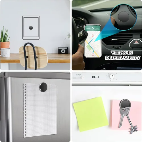 Vista 3 de TOODOO Soporte magnético para teléfono celular, 4 piezas, soporte para teléfono celular, soporte universal para automóvil, soporte magnético plano