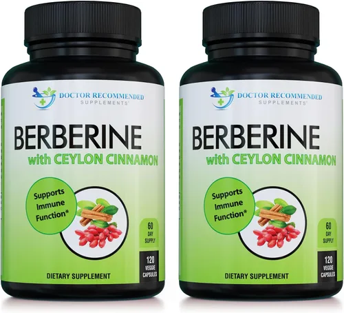 Vista 8 de DOCTOR RECOMMENDED SUPPLEMENTS Berberina con canela de Ceilán, 1200 mg de berberina y 100 mg de canela de Ceilán orgánica, 120 cápsulas vegetales