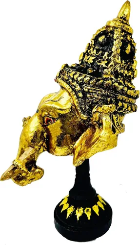 Vista 12 de BUDDHO Máscara tailandesa de Khon, esculturas tailandesas, ramayana, resina, drama, coleccionable, artesanía tailandesa, decoración (Ganesha)