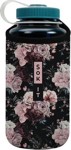 Vista 196 de Sok It BotlSok Funda para botella de agua con cubierta de neopreno aislante (Floral abstracto, se ajusta a CamelBak o Nalgene de 12 onzas)