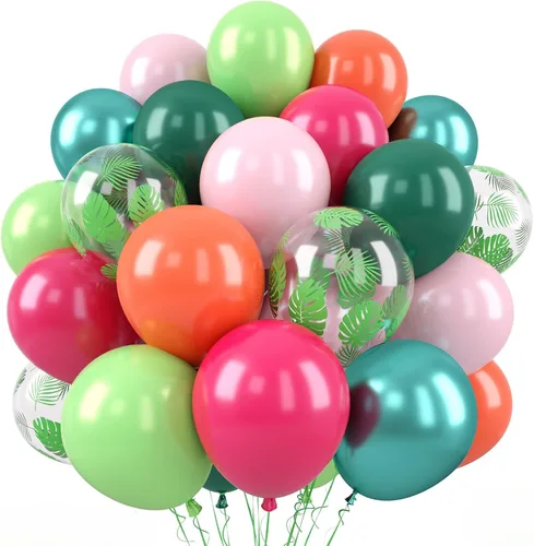 Vista 22 de 50 globos de Halloween, globos de 12 pulgadas, globos morados negros y anaranjados de 12 pulgadas, globos de confeti de murciélago, globos de látex