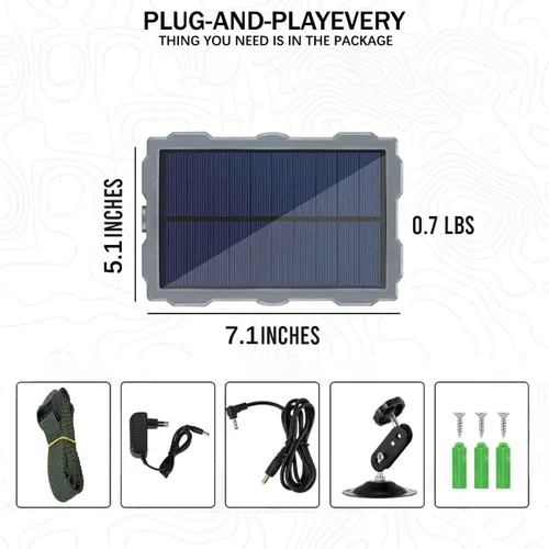 Vista 7 de SUNTEKCAM - Panel solar para cámara de sendero, kit de cargador de batería solar 12V/1A 6V/2A con batería de litio recargable de 3000 mAh
