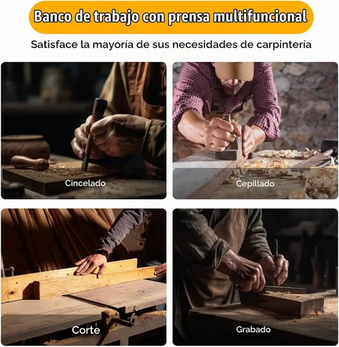 Vista 8 de Tornillo de banco de carpintería, tornillo de banco de madera dura portátil para banco de trabajo