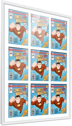 Vista 54 de Poster Palooza Marco de cómic con paspartú para 1 cómic de la Edad de Bronce publicado entre 1970 y 1985, marco de cómic negro para cómic de 7.25 x