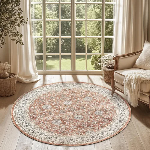 Vista 177 de jinchan Fiora - Alfombra lavable de área pequeña, alfombra de entrada floral de medio círculo de 2 x 3, tapete de media luna de pelo bajo, suave