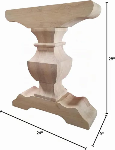 Vista 2 de DESIGN 59 Base de mesa de caballete - Pedestal de madera dura individual (P02)