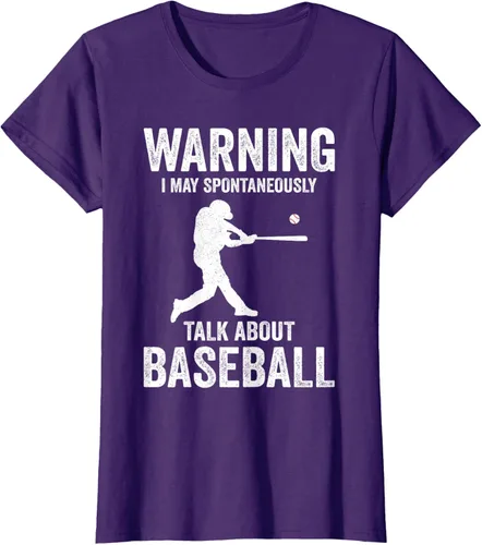 Vista 6 de Warning I May Talk About Baseball Player - Camiseta divertida de béisbol