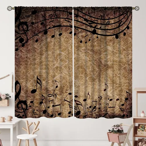 Vista 35 de Cortinas de jazz para mujer americana, estilo grunge, estilo grunge, con bolsillo para barra, para dormitorio, sala de estar, decoración