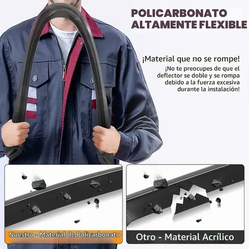 Vista 3 de Deflectores de ventana adheribles a prueba de roturas para Chevrolet (Chevy) Equinox 2018-2024, protectores contra lluvia, viseras de ventana