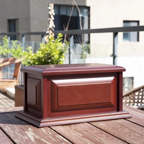 Vista 5 de Urna de madera, urnas de madera profesionales para cenizas humanas para adultos, urnas de cremación (MDF)