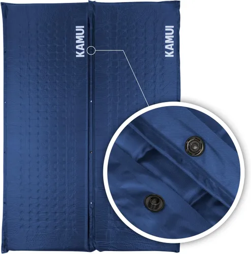 Vista 2 de KAMUI Almohadilla de dormir autoinflable: almohadilla de campamento de 2 pulgadas de grosor conectable con múltiples alfombrillas de campamento