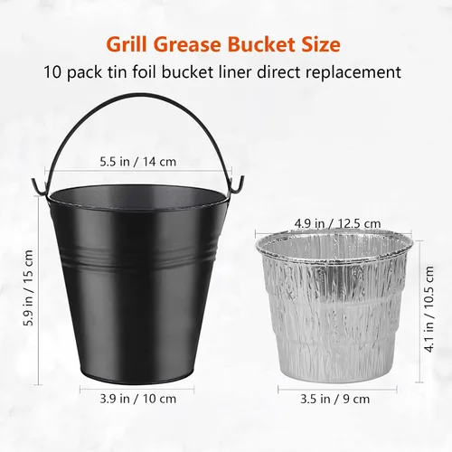 Vista 4 de Cubo de grasa para parrilla Traeger Pro 575 22 34 Ironwood Drip Can Pan Tray Liners Parrilla Piezas de repuesto para Pit Boss Oklahoma Joe Rec Tec Z