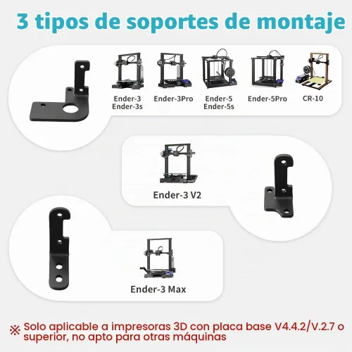 Vista 3 de Kit de sensor de nivelación automática de cama CR Touch de Creality para impresora 3D con pinza de presión metálica para Ender 3/Ender 3 V2/Ender 3