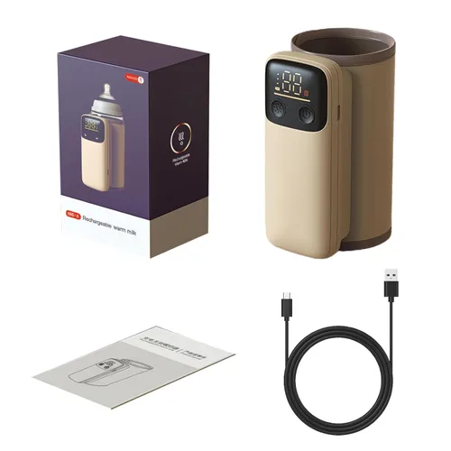 Vista 7 de Calentador de botellas portátil para viajes, calentamiento rápido, calentador de botellas de viaje con pantalla de temperatura alimentado por