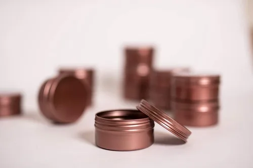 Vista 4 de Latas de 3 onzas, recipientes de lata de 3 onzas, latas redondas de metal con tapas, recipientes de aluminio para bálsamo, dulces, ungüentos, velas