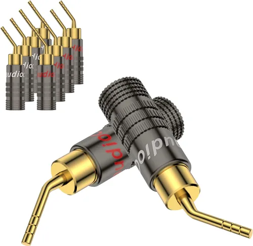 Vista 8 de Tertullus BFA - Enchufes tipo banana de 24 quilates chapados en oro de 24 quilates, bloqueo de doble tornillo para cine en casa, placa de pared
