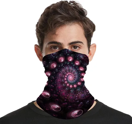 Vista 4 de Bufanda de arte fractal máscara de planeta psicodélico bufanda para adultos cubierta facial para hombres máscara de polaina máscara de gator bandana