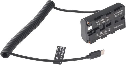 Vista 5 de FocusFoto Cable adaptador de batería ficticia USB-C a NP-F550 para Sony NP-F970 NP-F570 NP-F750 NP-F770 F960 F530 F330 para alimentar la cámara