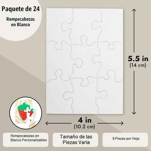 Vista 5 de Rompecabezas en blanco para dibujar, rompecabezas de bricolaje y piezas para escribir, aprendizaje interactivo y espacios en blanco para niños, 24