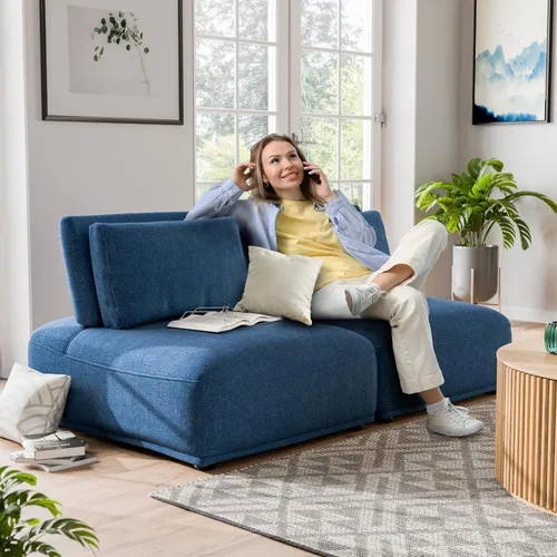 Vista 2 de Furniture of America Tatiana Modern Boucle - Sofá modular de 2 plazas con respaldo ajustable para sala de estar, oficina, combinación libre Boucle
