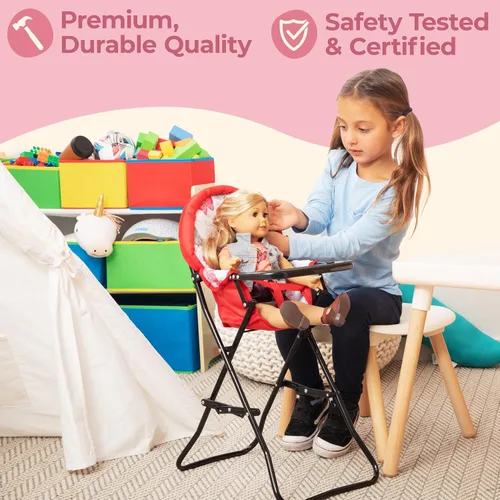 Vista 5 de Litti - Juego de accesorios para muñecas de bebé de 18 pulgadas con columpio, cuna, silla alta y portador, muebles de juguete realistas