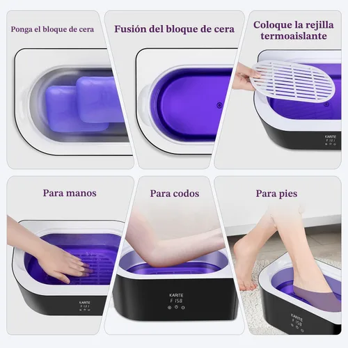 Vista 3 de KARITE Recambios de cera de parafina, paquete de 10 bloques de perlas de cera de parafina perfumada de lavanda para baño de parafina, repuestos