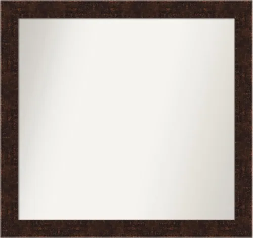 Vista 21 de Amanti Art Espejo de baño de bronce para sobre fregadero, 24 x 24 pulgadas, espejo de tocador cuadrado estrecho de bronce Manhattan, marco de madera