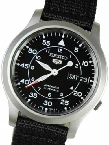 Vista 3 de Seiko SNK809K2 - Reloj de acero inoxidable Seiko 5 militar automático plateado Reloj automático