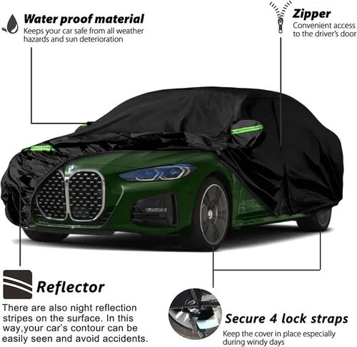 Vista 3 de Funda para Auto Compatible con BMW M4/4 Series/i4 eDrive/428i 430i 440i 2014-2024, 6 Capas 210T, Resistente al Viento, para Todo Clima, Impermeable