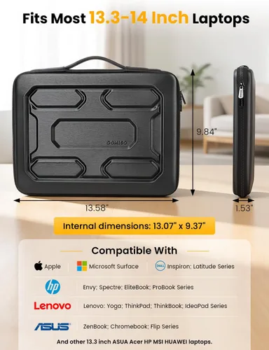 Vista 7 de DOMISO Funda para portátil AA51, Negro, 14 pulg.