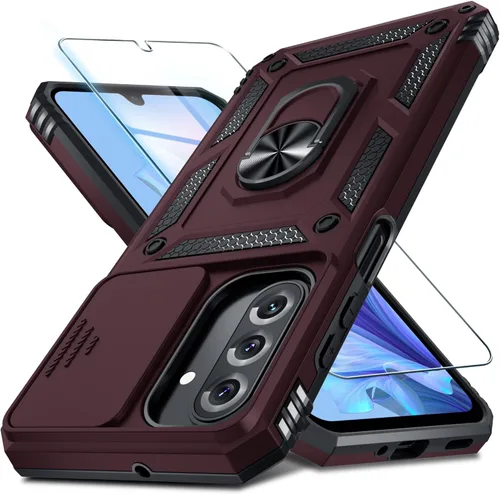 Vista 21 de Janmitta Funda compatible con Samsung Galaxy A16 5G/4G con Cubierta Deslizante Integrada para Lente de Cámara + Protector de Pantalla + Soporte