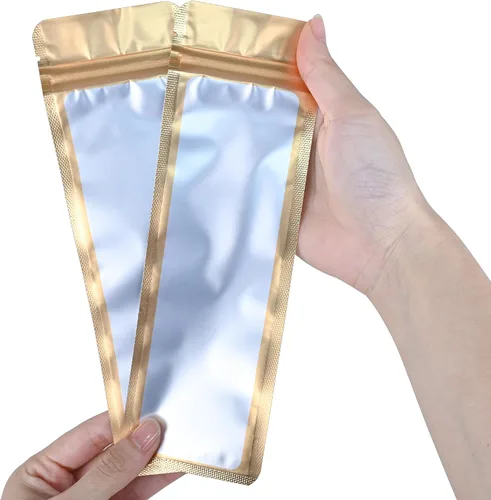 Vista 24 de Bolsa resellable de Mylar para bolígrafos, ideal para oficina, hogar, fiesta, almacenamiento de alimentos, galletas, muestras de joyería