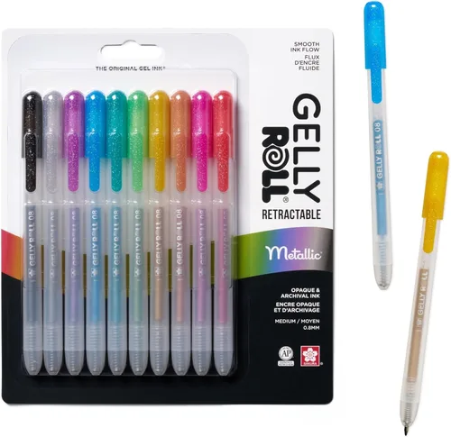 Vista 7 de SAKURA Gelly Roll - Bolígrafos retráctiles, juego de bolígrafos pastel para escritura decorativa, punta de 0.031 in, sin sangrado, pasteles de luz