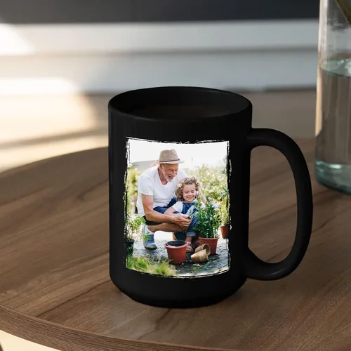 Vista 4 de Taza de café con marco de fotos para nietos con nombre personalizado, regalo para papá abuelo de nieto, nieta, abuelo I Love You, taza de té